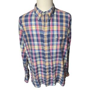 Ralph Lauren Men's 2XL Pastel Plaid Button-Down Long Sleeve Shirt